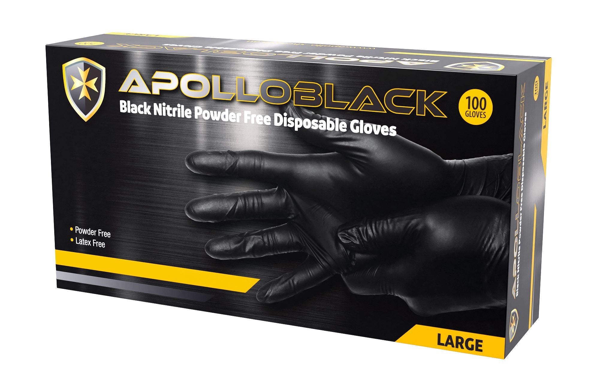 Apollo Black Heavy Duty Nitrile Powder Free disposable gloves