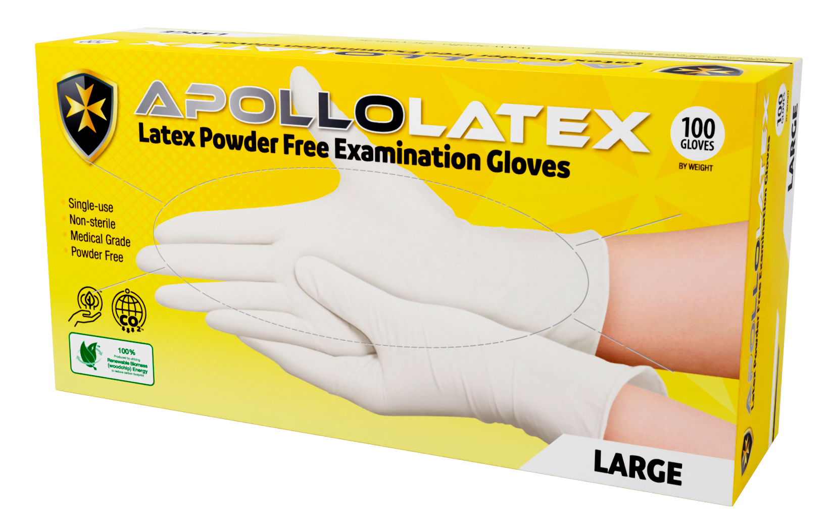 Apollo White latex examination gloves