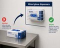 Wired glove dispensers