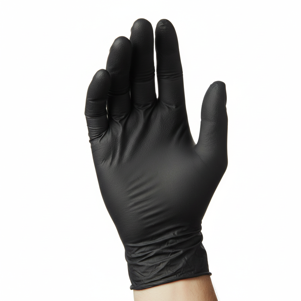 Apollo Black Heavy Duty Nitrile Powder Free disposable gloves